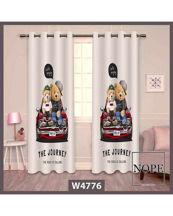 پرده کودک مخمل نوپه هوم Nopehome مدل پانچی طرح خرس ها کد W4776