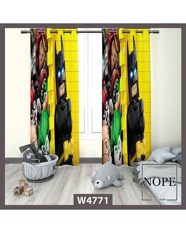 پرده کودک مخمل نوپه هوم Nopehome مدل پانچی طرح لگو بتمن کد W4771