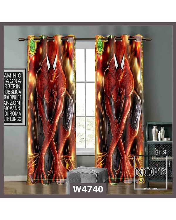 پرده کودک مخمل نوپه هوم Nopehome مدل پانچی طرح اسپایدرمن کد W4740