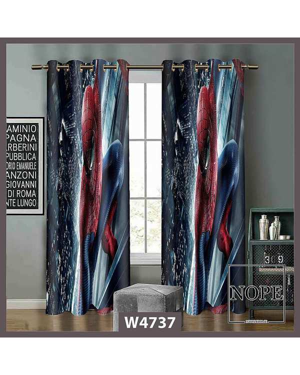 پرده کودک مخمل نوپه هوم Nopehome مدل پانچی طرح اسپایدرمن کد W4737