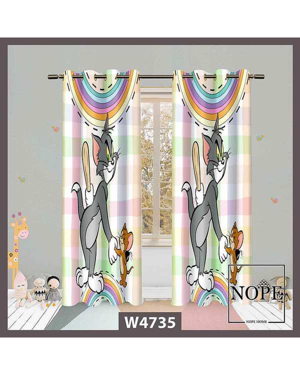 پرده کودک مخمل نوپه هوم Nopehome مدل پانچی طرح تام وجری کد W4735