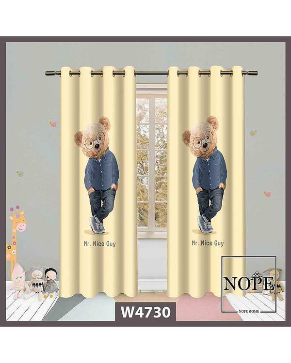 پرده کودک مخمل نوپه هوم Nopehome مدل پانچی طرح خرسی کد W4730