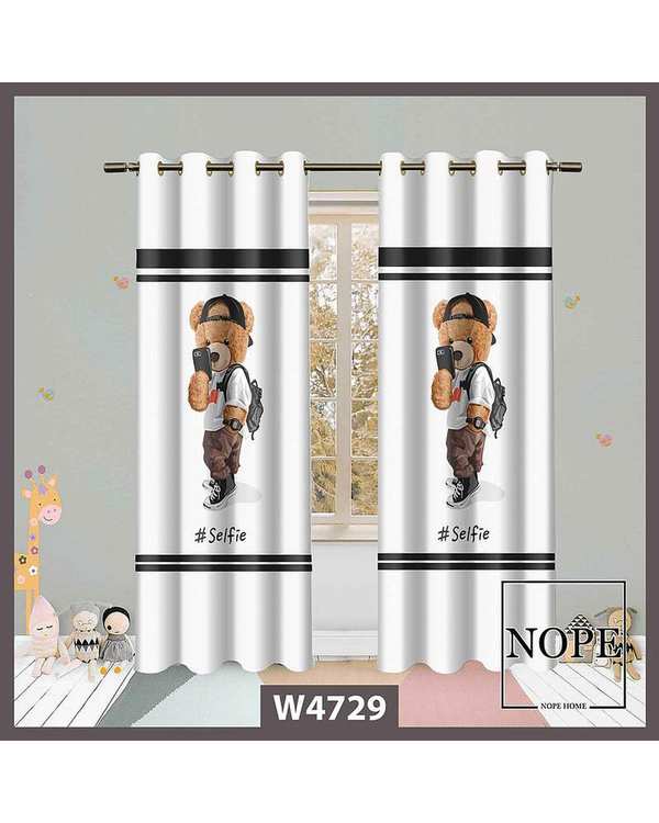 پرده کودک مخمل نوپه هوم Nopehome مدل پانچی طرح خرسی کد W4729