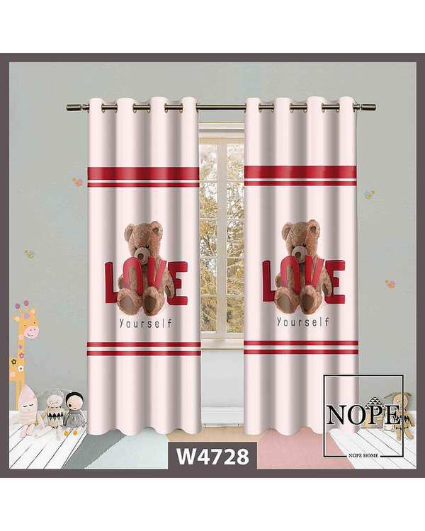 پرده کودک مخمل نوپه هوم Nopehome مدل پانچی طرح خرسی کد W4728