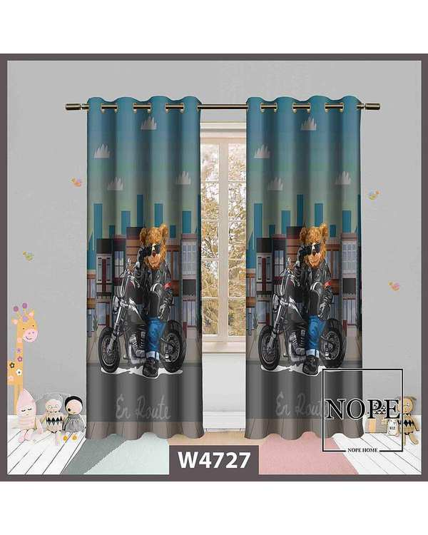 پرده کودک مخمل نوپه هوم Nopehome مدل پانچی طرح خرسی کد W4727