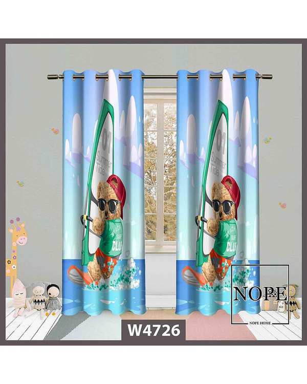 پرده کودک مخمل نوپه هوم Nopehome مدل پانچی طرح خرسی کد W4726