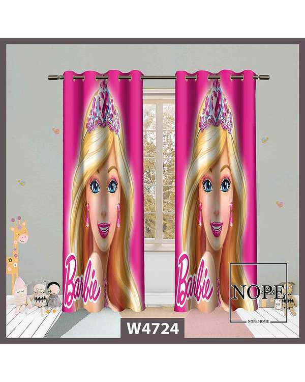 پرده کودک مخمل نوپه هوم Nopehome مدل پانچی طرح باربی کد W4724