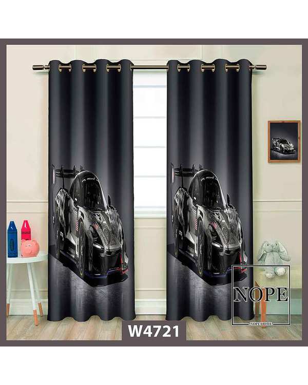 پرده کودک مخمل نوپه هوم Nopehome مدل پانچی طرح ماشین کد W4721