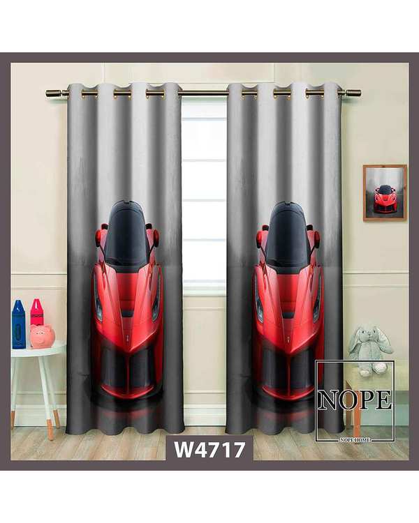 پرده کودک مخمل نوپه هوم Nopehome مدل پانچی طرح ماشین کد W4717