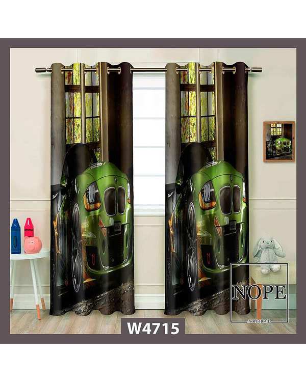 پرده کودک مخمل نوپه هوم Nopehome مدل پانچی طرح ماشین کد W4715