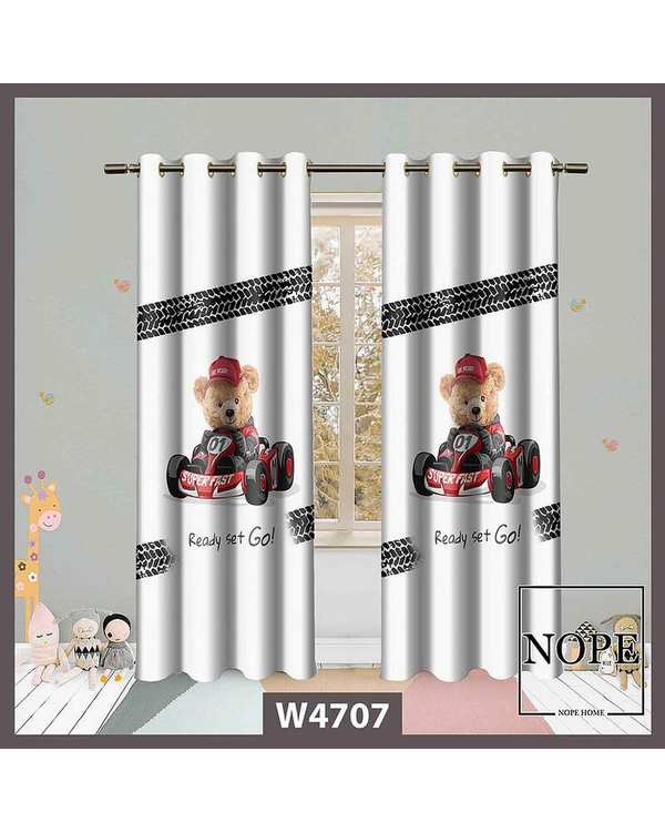 پرده کودک مخمل نوپه هوم Nopehome مدل پانچی طرح خرسی کد W4707