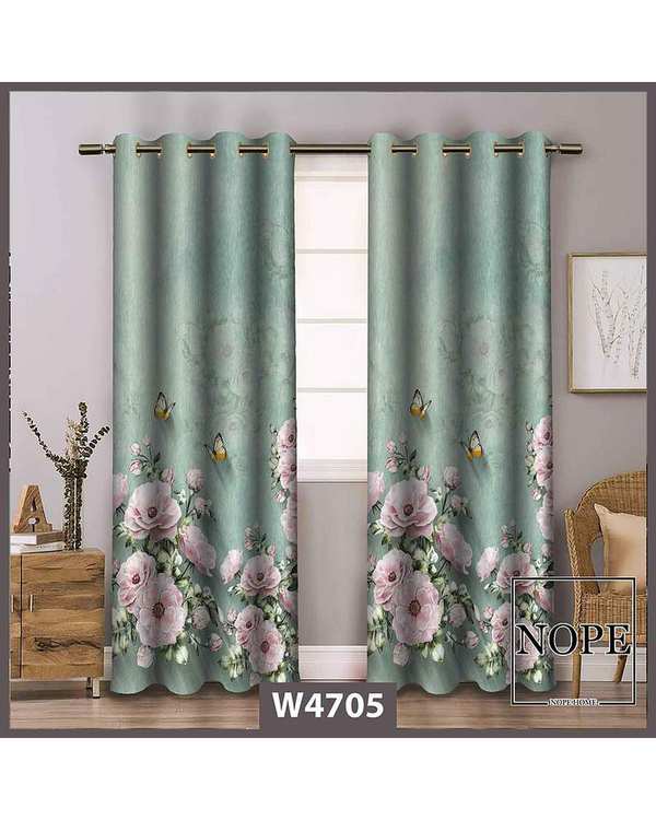پرده مخمل نوپه هوم Nopehome مدل پانچی طرح گلدار کد W4705