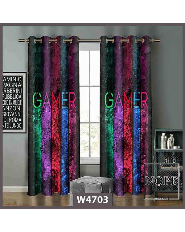 پرده کودک مخمل نوپه هوم Nopehome مدل پانچی طرح گیم کد W4703