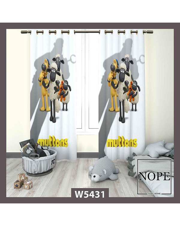 پرده کودک مخمل نوپه هوم Nopehome مدل پانچی طرح بره ناقلا کد W5431