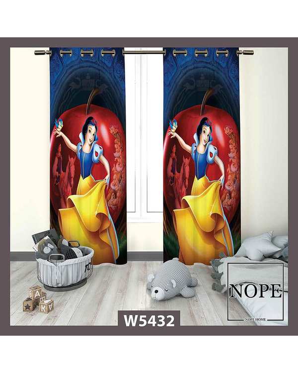 پرده کودک مخمل نوپه هوم Nopehome مدل پانچی طرح سفید برفی کد W5432