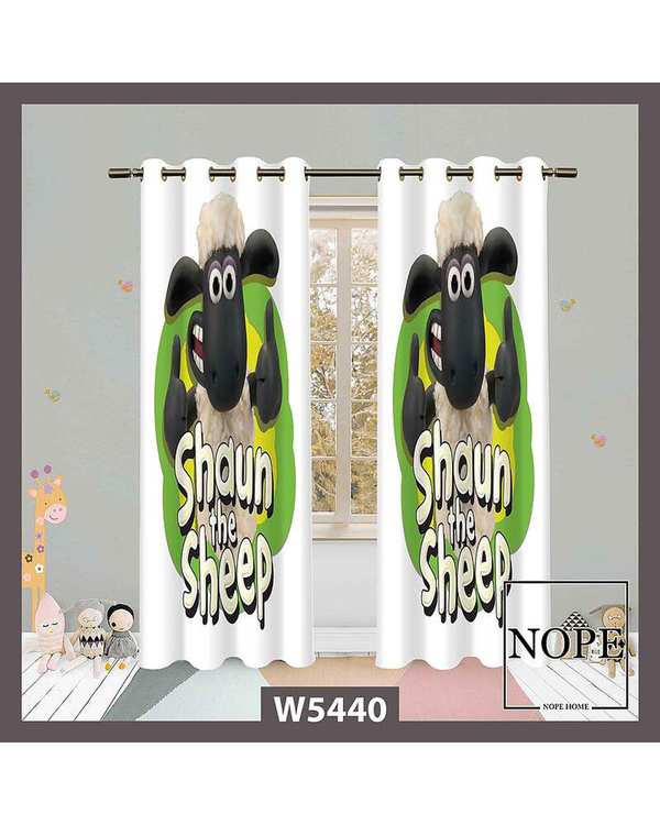 پرده کودک مخمل نوپه هوم Nopehome مدل پانچی طرح کارتون بره ناقلا کد W5440