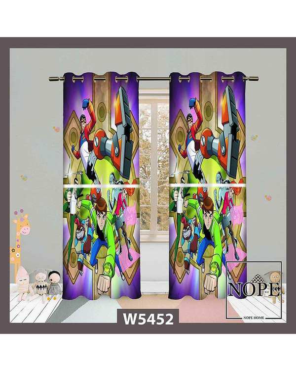 پرده کودک مخمل نوپه هوم Nopehome مدل پانچی طرح ben10 کد W5452