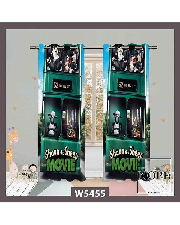 پرده کودک مخمل نوپه هوم Nopehome مدل پانچی طرح بره ناقلا کد W5455