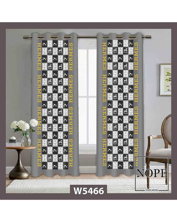 پرده مخمل نوپه هوم Nopehome مدل پانچی طرح هرمس توناژ طوسی کد W5466