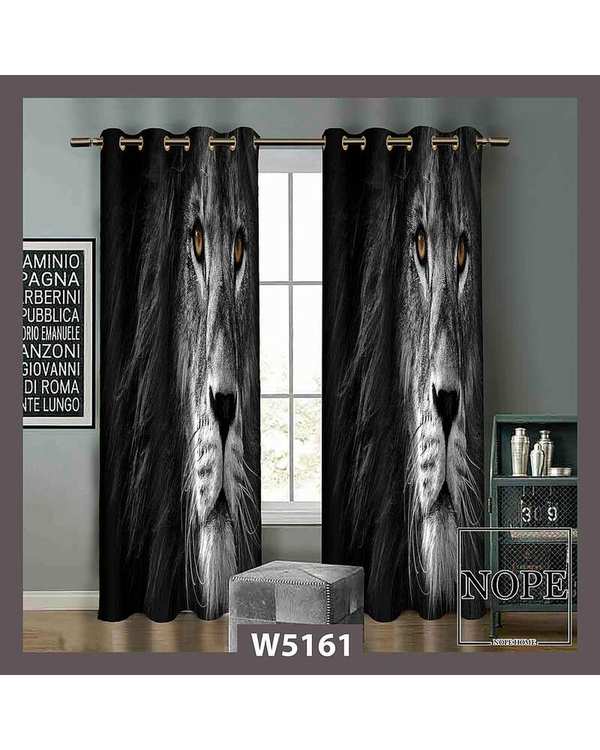 پرده مخمل نوپه هوم Nopehome مدل پانچی طرح شیر کد W5161