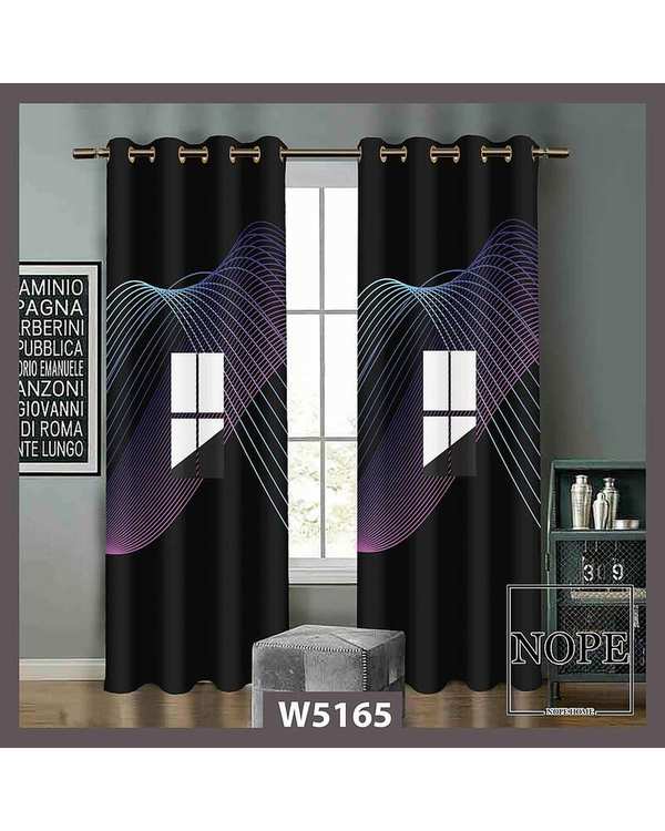 پرده مخمل نوپه هوم Nopehome مدل پانچی طرح ویندوز کد W5165