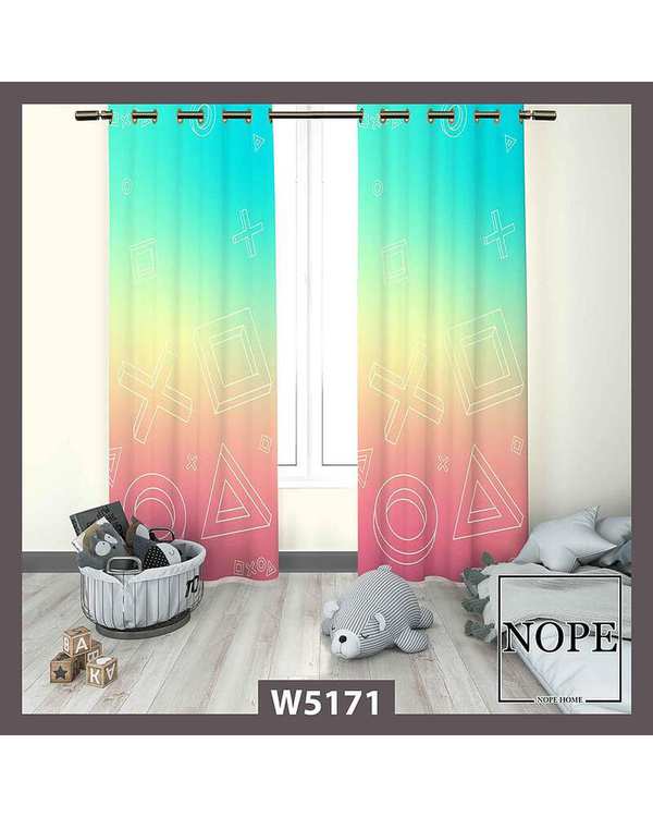پرده کودک مخمل نوپه هوم Nopehome مدل پانچی طرح هندسه کد W5171