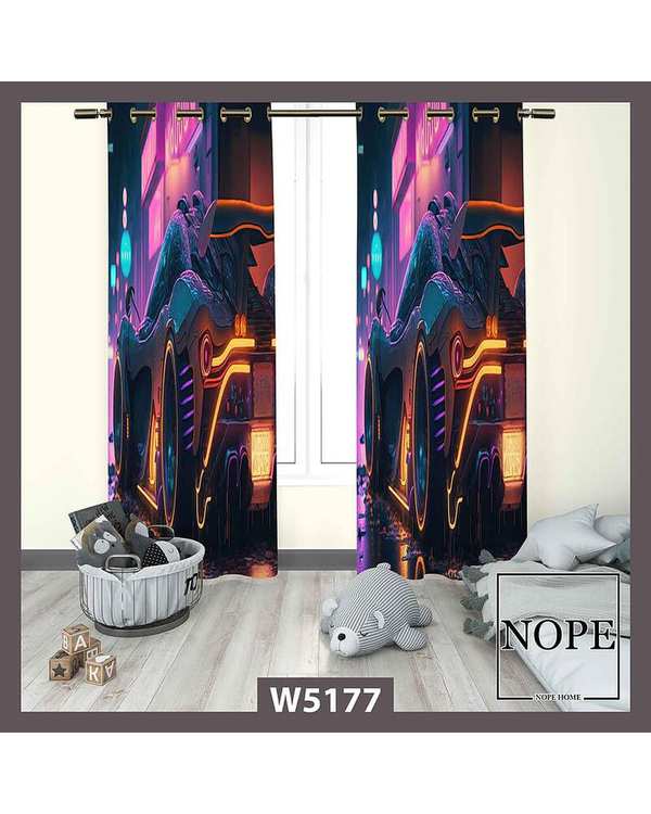 پرده کودک مخمل نوپه هوم Nopehome مدل پانچی طرح ماشین کد W5177