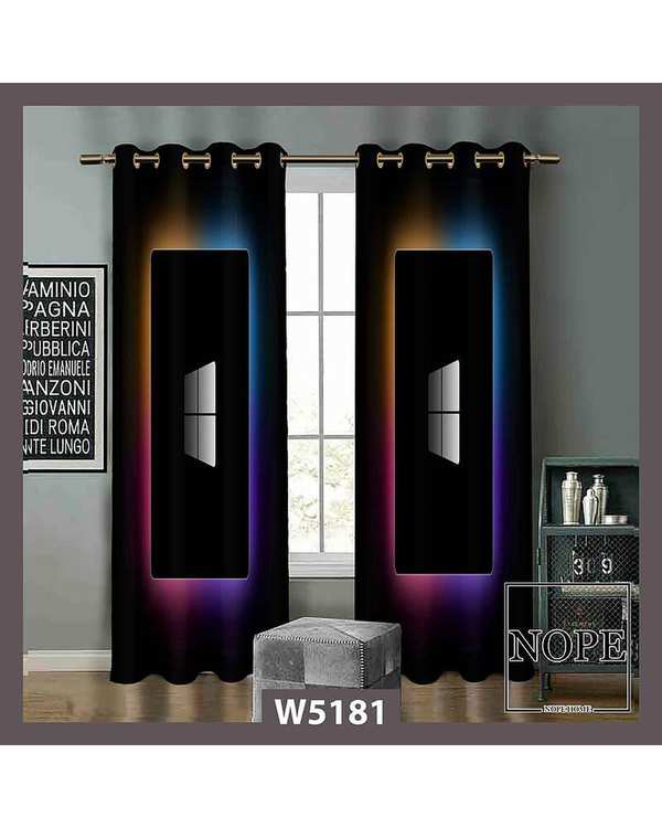 پرده کودک مخمل نوپه هوم Nopehome مدل پانچی طرح ویندوز کد W5181