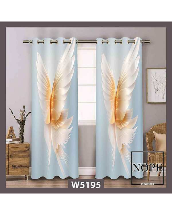پرده مخمل نوپه هوم Nopehome مدل پانچی طرح پروانه کد W5195