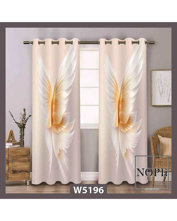 پرده مخمل نوپه هوم Nopehome مدل پانچی طرح پروانه کد W5196