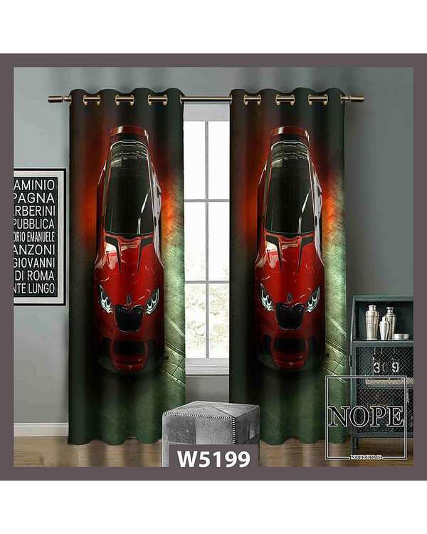 پرده کودک مخمل نوپه هوم Nopehome مدل پانچی طرح ماشین کد W5199