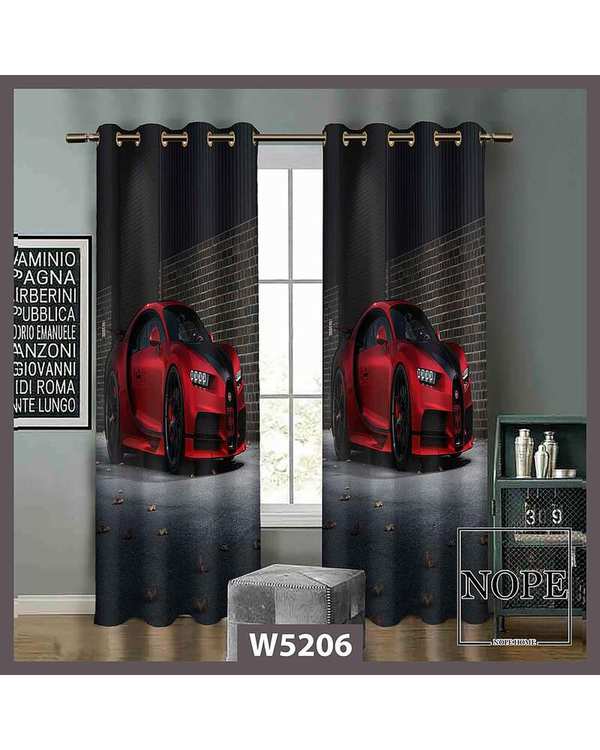 پرده کودک مخمل نوپه هوم Nopehome مدل پانچی طرح ماشین کد W5206