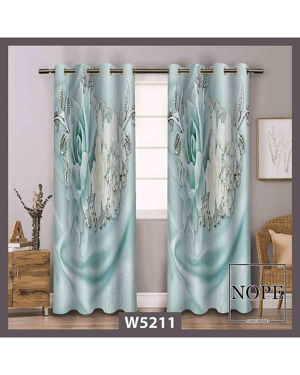 پرده مخمل نوپه هوم Nopehome مدل پانچی طرح گل کد W5211