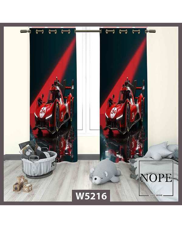پرده کودک مخمل نوپه هوم Nopehome مدل پانچی طرح ماشین کد W5216