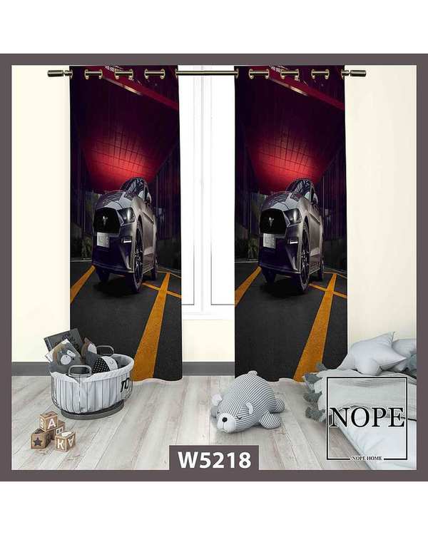 پرده کودک مخمل نوپه هوم Nopehome مدل پانچی طرح ماشین کد W5218