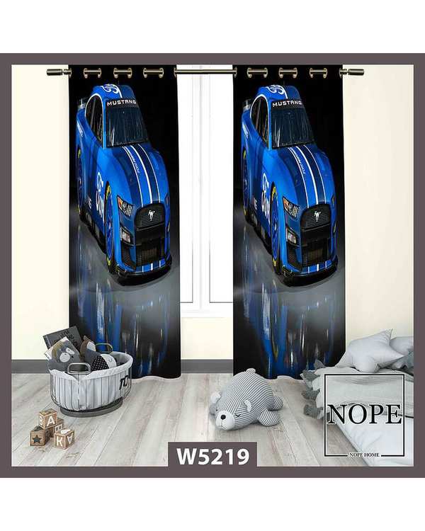 پرده کودک مخمل نوپه هوم Nopehome مدل پانچی طرح ماشین کد W5219