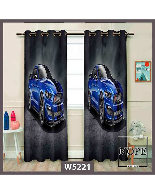 پرده کودک مخمل نوپه هوم Nopehome مدل پانچی طرح ماشین کد W5221