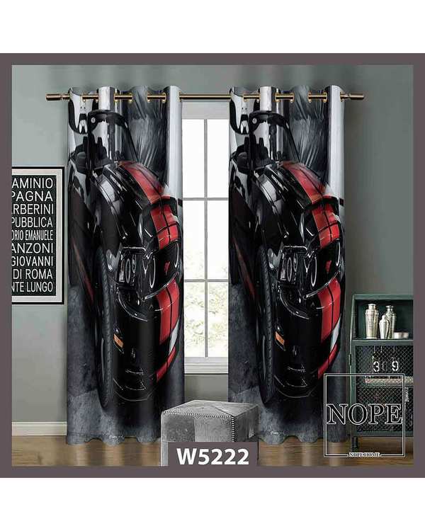 پرده کودک مخمل نوپه هوم Nopehome مدل پانچی طرح ماشین کد W5222