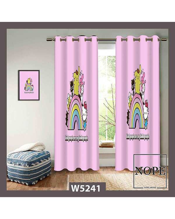 پرده کودک مخمل نوپه هوم Nopehome مدل پانچی طرح رنگین کمان کد W5241