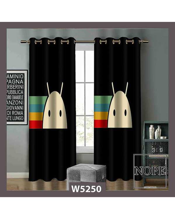 پرده کودک مخمل نوپه هوم Nopehome مدل پانچی طرح اندروید کد W5250