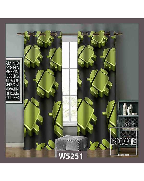 پرده کودک مخمل نوپه هوم Nopehome مدل پانچی طرح اندروید کد W5251