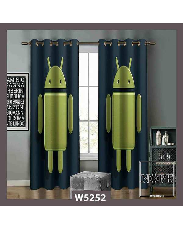 پرده کودک مخمل نوپه هوم Nopehome مدل پانچی طرح اندروید کد W5252