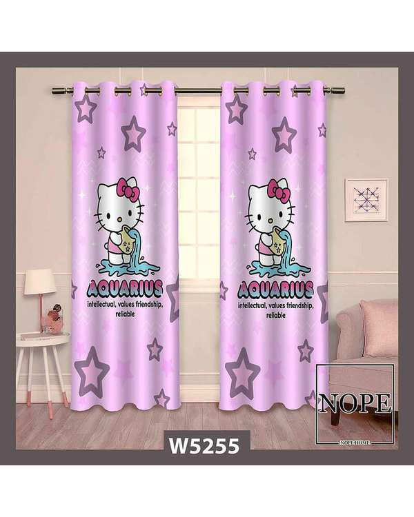 پرده کودک مخمل نوپه هوم Nopehome مدل پانچی طرح کیتی کد W5255