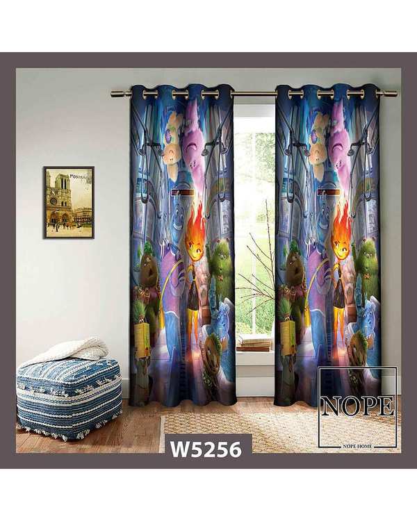پرده کودک مخمل نوپه هوم Nopehome مدل پانچی طرح کارتونی کد W5256
