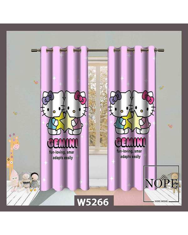 پرده کودک مخمل نوپه هوم Nopehome مدل پانچی طرح کیتی کد W5266