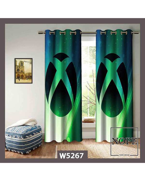 پرده کودک مخمل نوپه هوم Nopehome مدل پانچی طرح ایکس باکس کد W5267