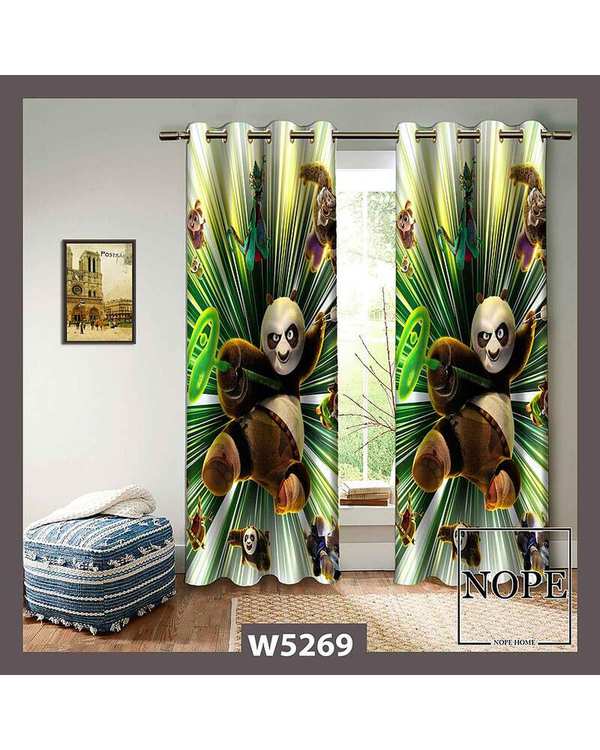 پرده کودک مخمل نوپه هوم Nopehome مدل پانچی طرح پاندای کنگفوکار کد W5269