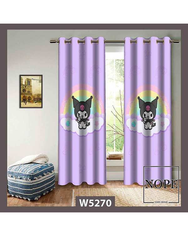 پرده کودک مخمل نوپه هوم Nopehome مدل پانچی طرح گربه کد W5270