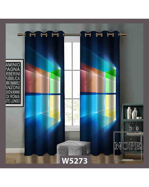 پرده کودک مخمل نوپه هوم Nopehome مدل پانچی طرح ویندوز کد W5273