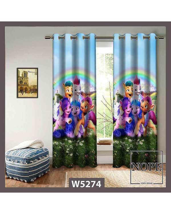 پرده کودک مخمل نوپه هوم Nopehome مدل پانچی طرح کارتونی کد W5274